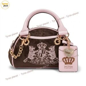 Juicy Couture Classic SCOTTIE Dogs Satchel Bag Chocolate Hard To Find Brand New